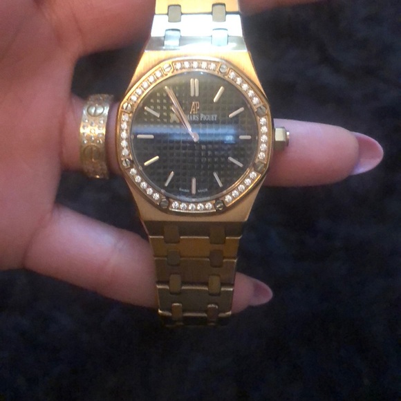 Auth audemars piguet royal oak 18k ROSE GOLD/diamd - Picture 4 of 7